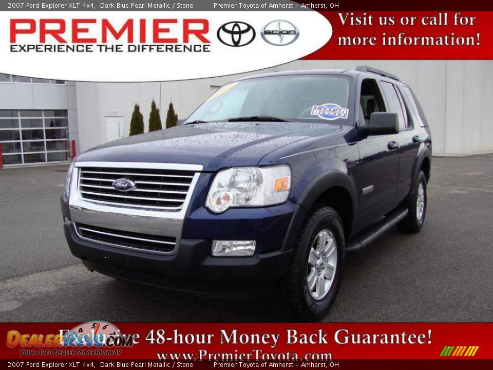 2007 Ford Explorer XLT 4x4 Dark Blue Pearl Metallic / Stone Photo #1