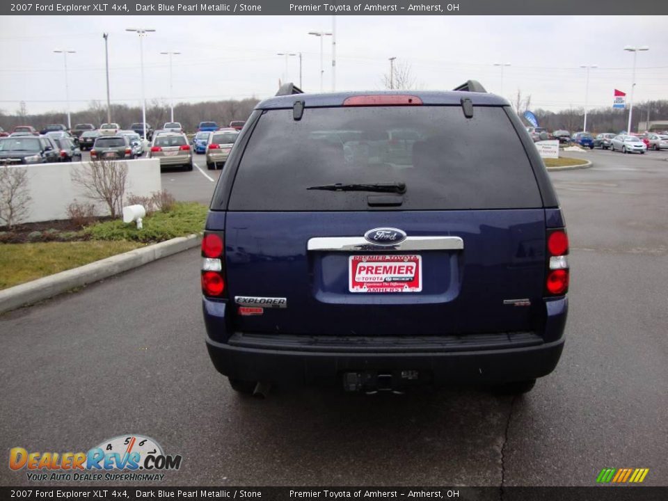 2007 Ford Explorer XLT 4x4 Dark Blue Pearl Metallic / Stone Photo #4
