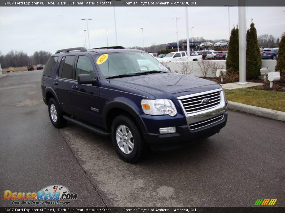 2007 Ford Explorer XLT 4x4 Dark Blue Pearl Metallic / Stone Photo #7