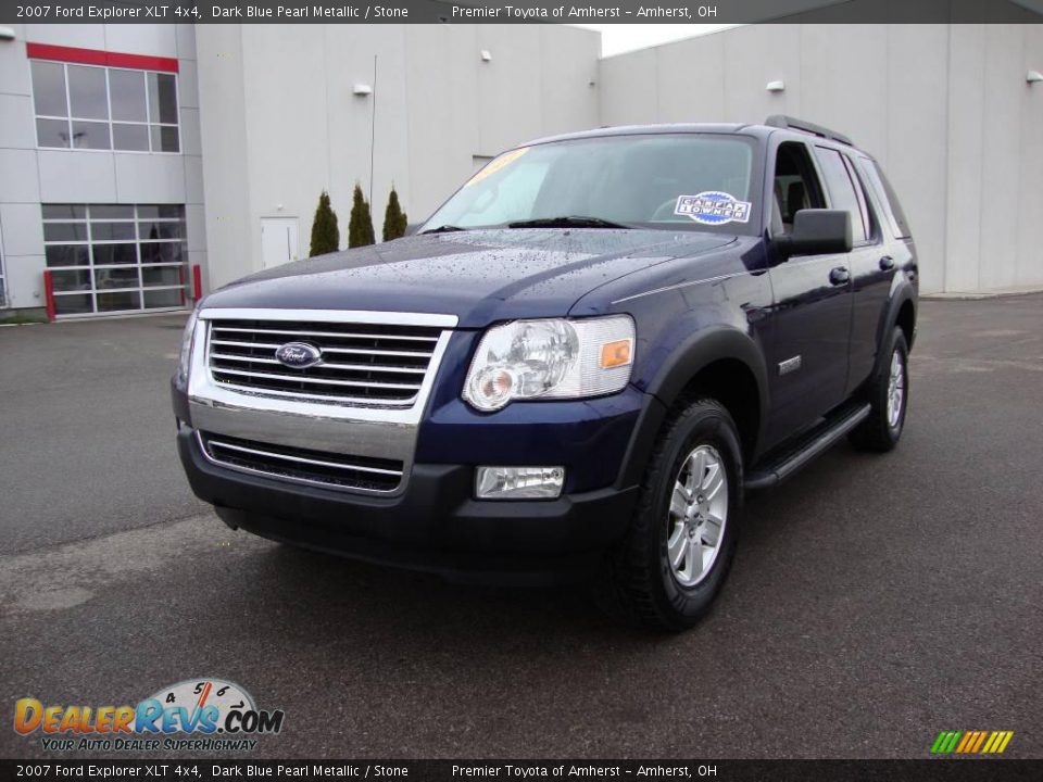 2007 Ford Explorer XLT 4x4 Dark Blue Pearl Metallic / Stone Photo #17
