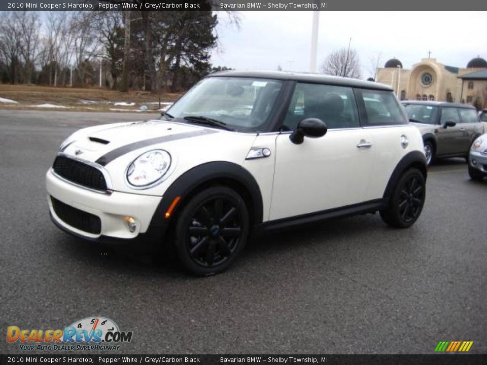 2010 Mini Cooper S Hardtop Pepper White / Grey/Carbon Black Photo #1
