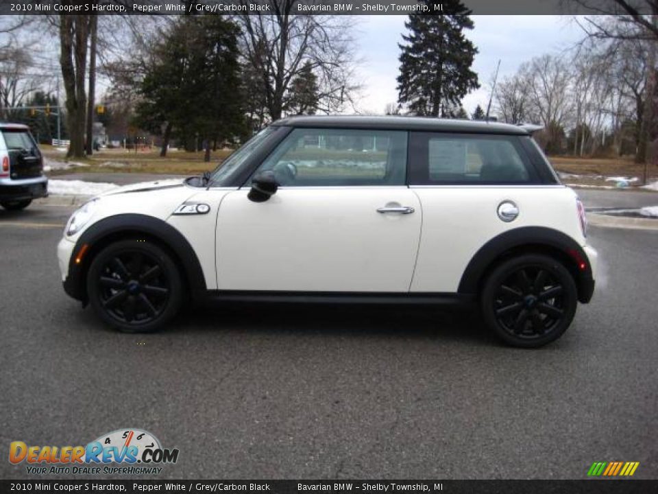 2010 Mini Cooper S Hardtop Pepper White / Grey/Carbon Black Photo #2