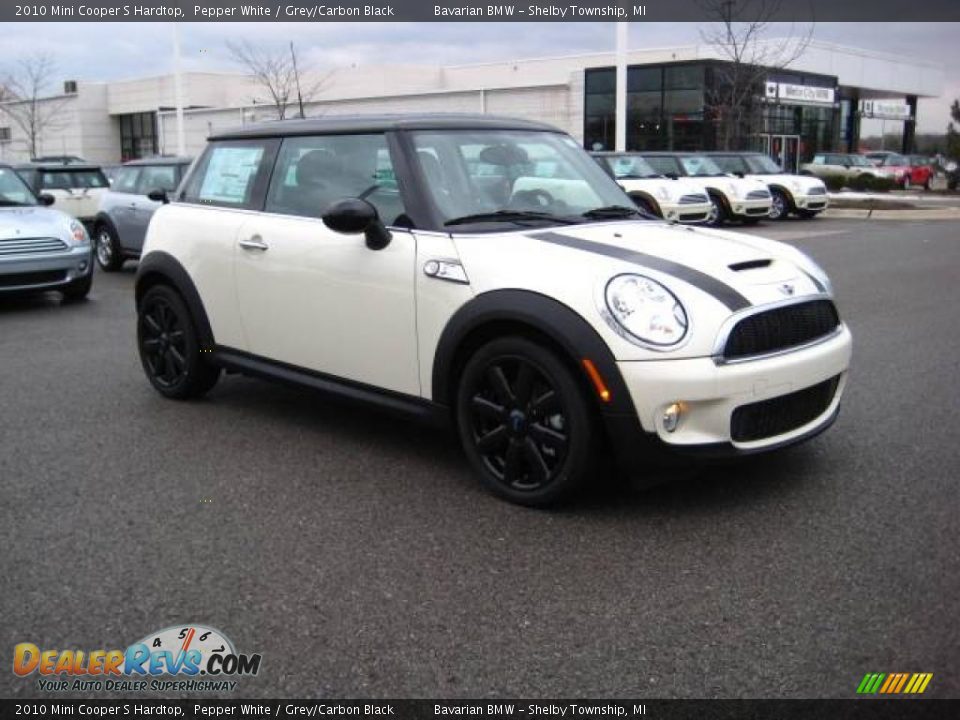 2010 Mini Cooper S Hardtop Pepper White / Grey/Carbon Black Photo #7