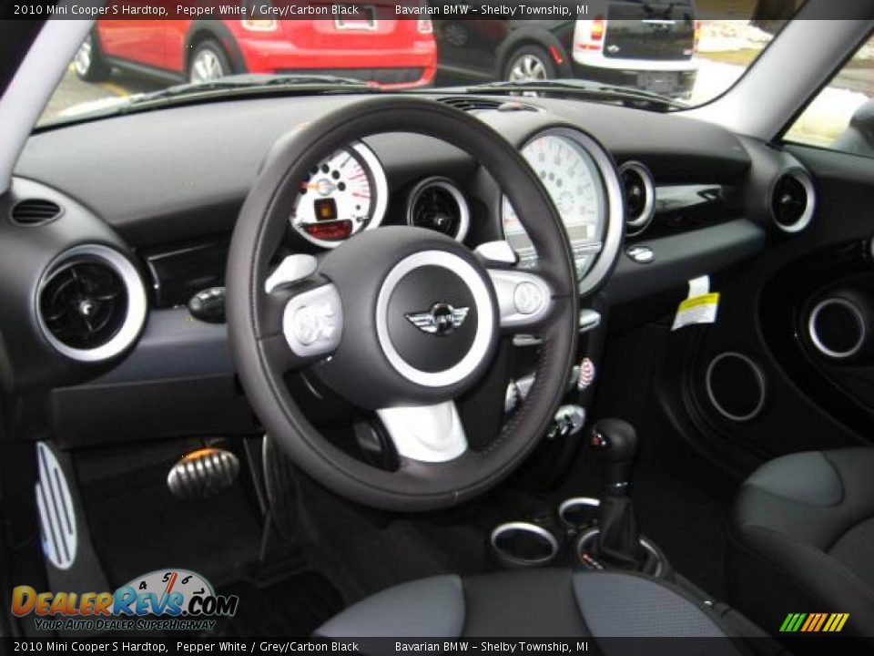 2010 Mini Cooper S Hardtop Pepper White / Grey/Carbon Black Photo #9