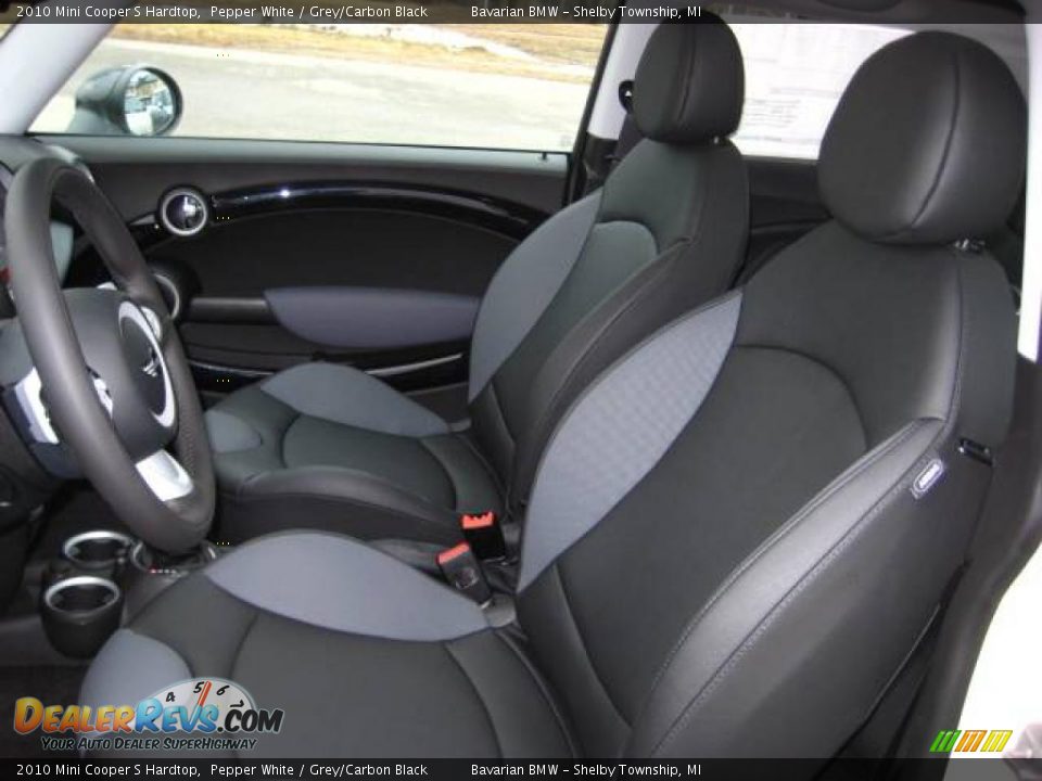 2010 Mini Cooper S Hardtop Pepper White / Grey/Carbon Black Photo #10