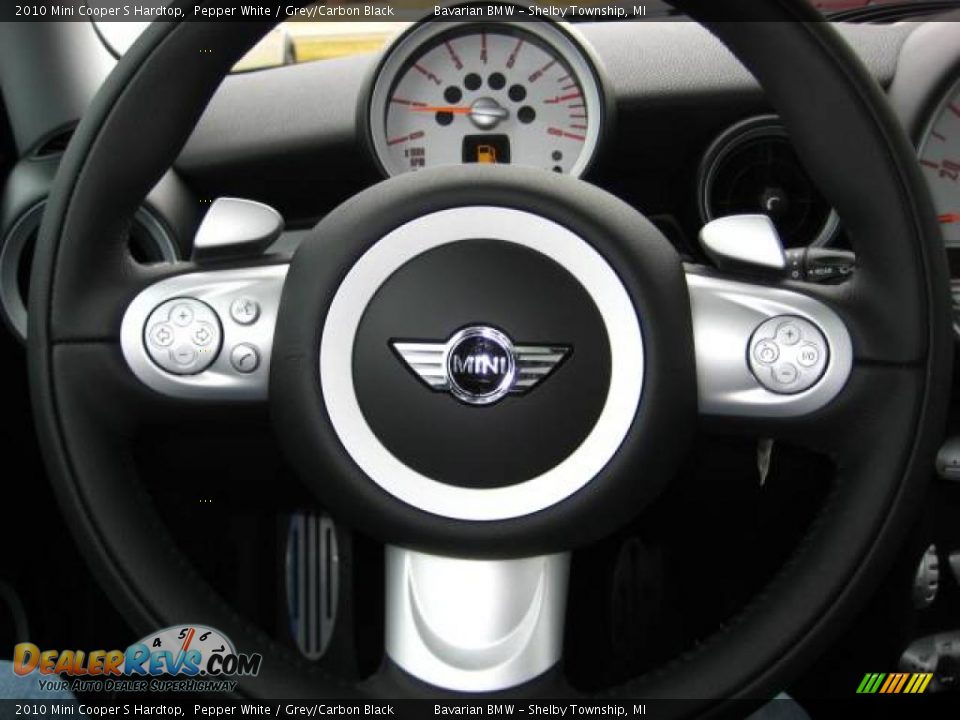 2010 Mini Cooper S Hardtop Pepper White / Grey/Carbon Black Photo #16