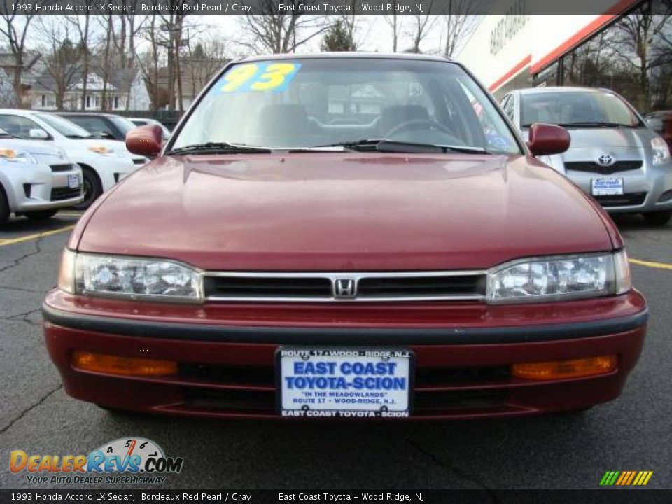 1993 Honda Accord LX Sedan Bordeaux Red Pearl / Gray Photo #2