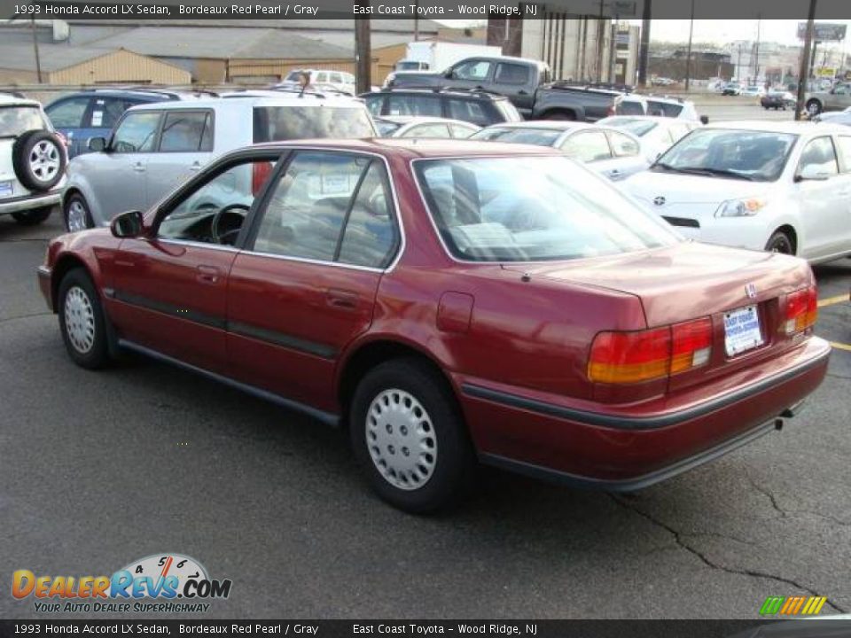 1993 Honda Accord LX Sedan Bordeaux Red Pearl / Gray Photo #5