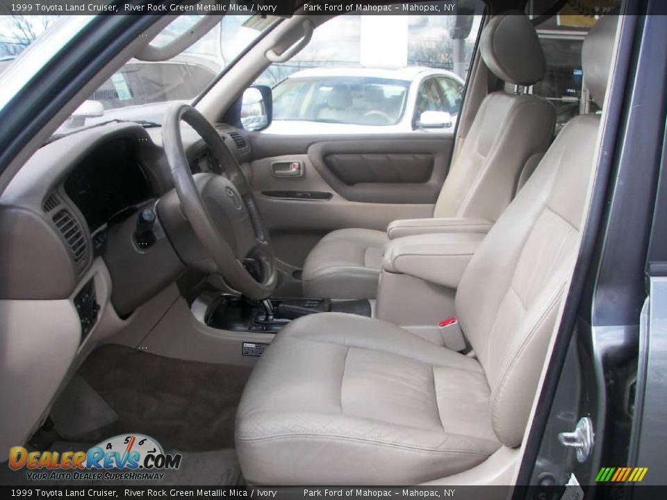 1999 Toyota Land Cruiser River Rock Green Metallic Mica / Ivory Photo #6