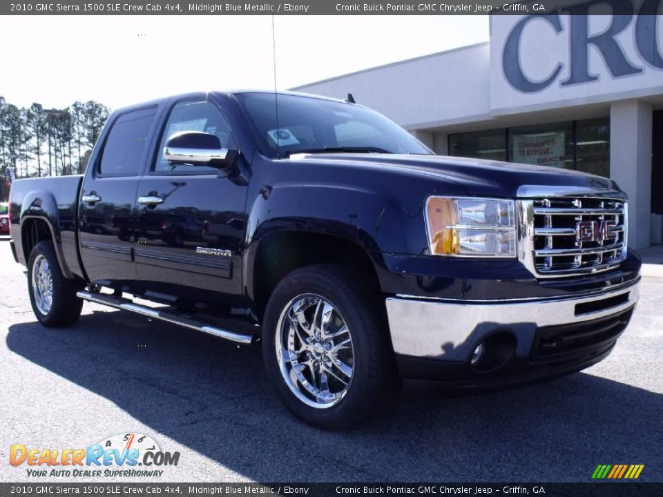 2010 GMC Sierra 1500 SLE Crew Cab 4x4 Midnight Blue Metallic / Ebony Photo #2
