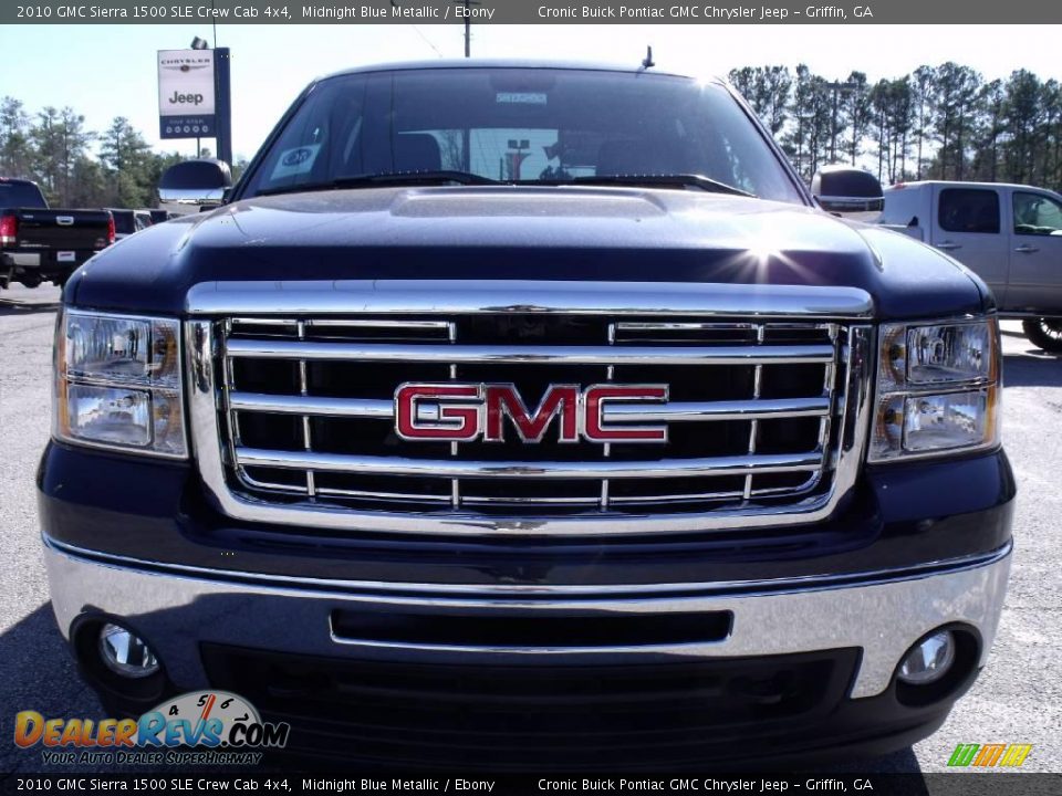 2010 GMC Sierra 1500 SLE Crew Cab 4x4 Midnight Blue Metallic / Ebony Photo #3