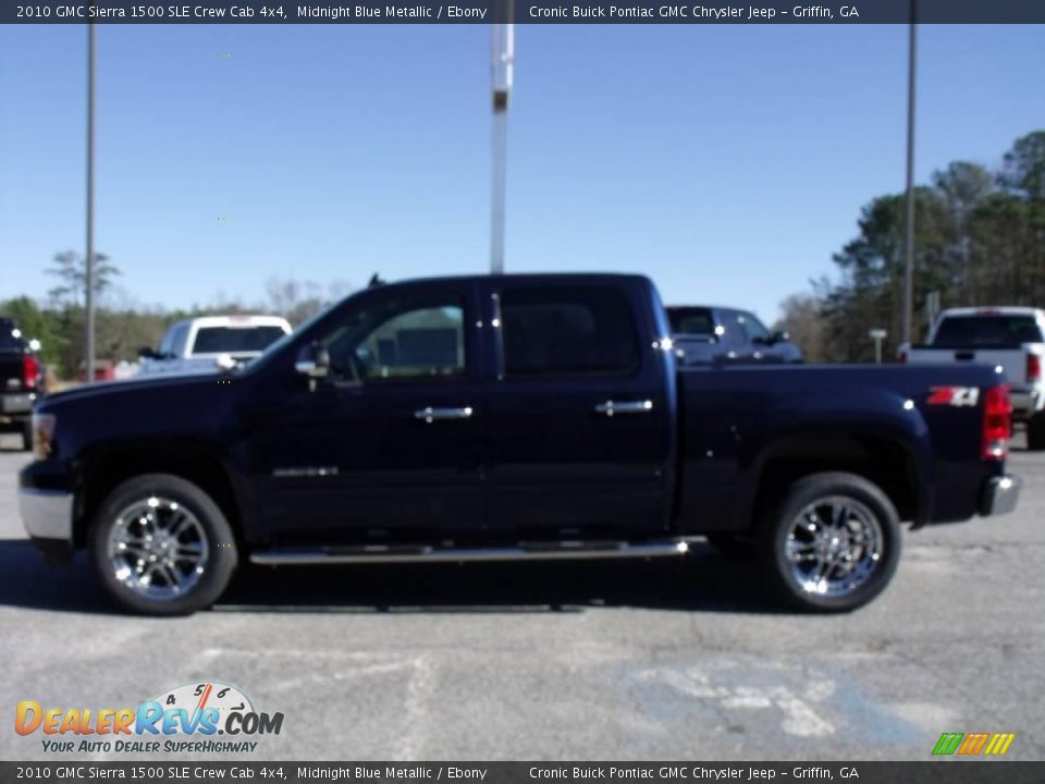 2010 GMC Sierra 1500 SLE Crew Cab 4x4 Midnight Blue Metallic / Ebony Photo #5