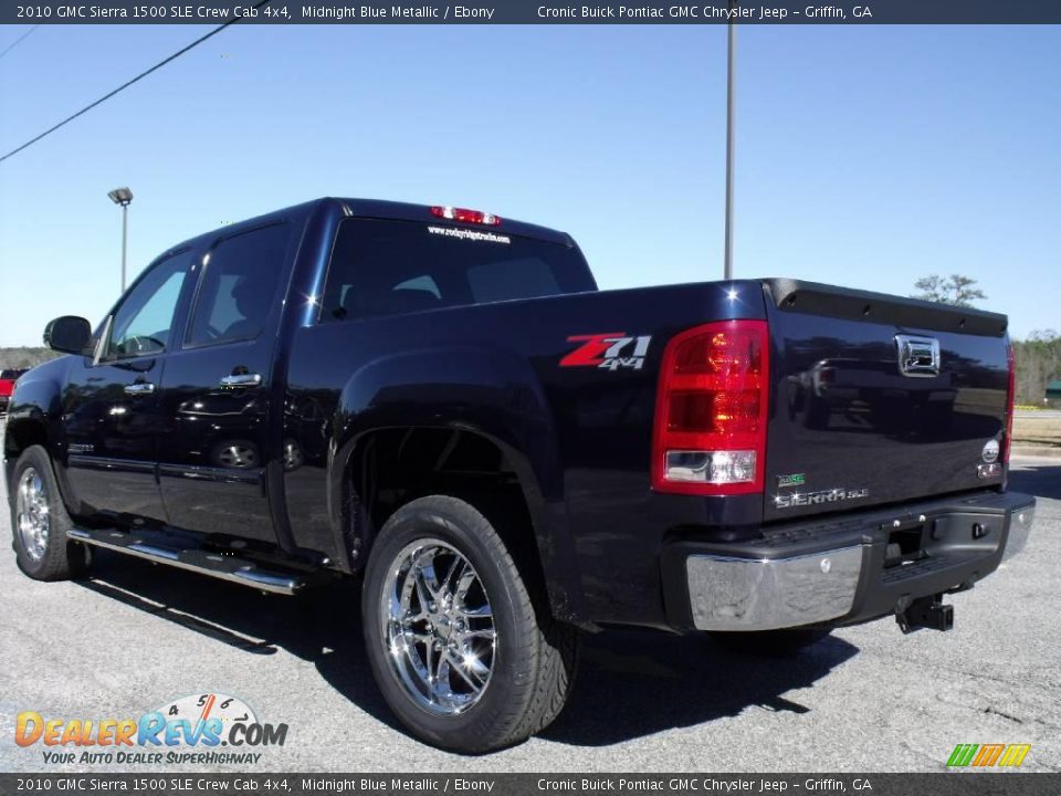 2010 GMC Sierra 1500 SLE Crew Cab 4x4 Midnight Blue Metallic / Ebony Photo #6