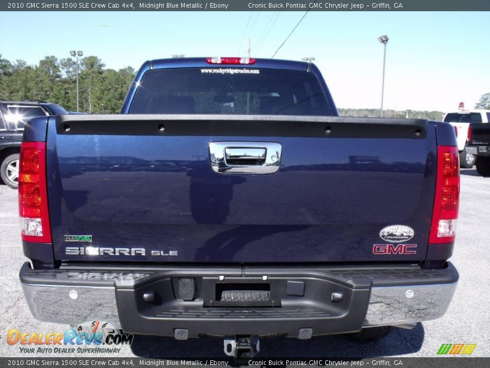 2010 GMC Sierra 1500 SLE Crew Cab 4x4 Midnight Blue Metallic / Ebony Photo #7