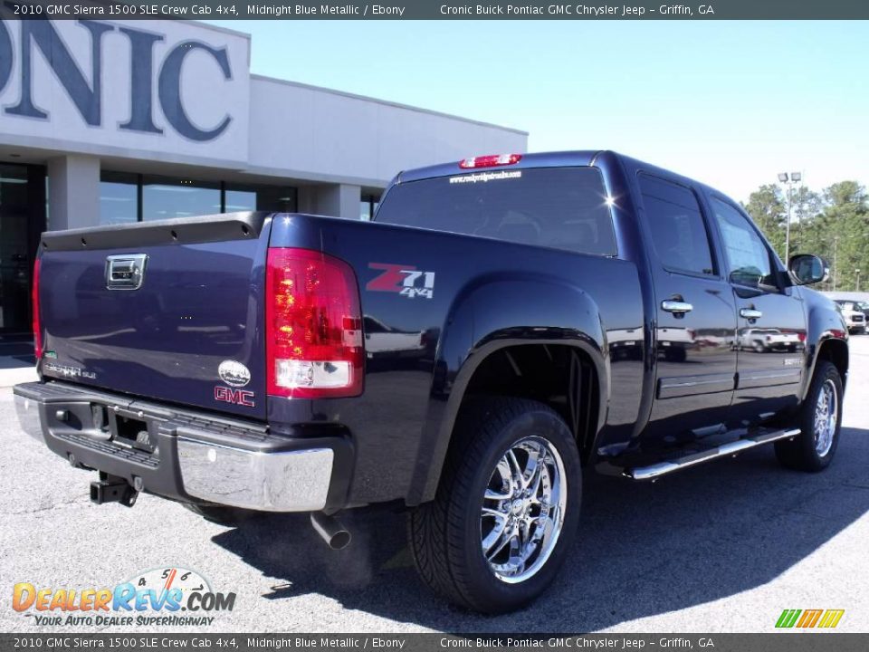 2010 GMC Sierra 1500 SLE Crew Cab 4x4 Midnight Blue Metallic / Ebony Photo #8