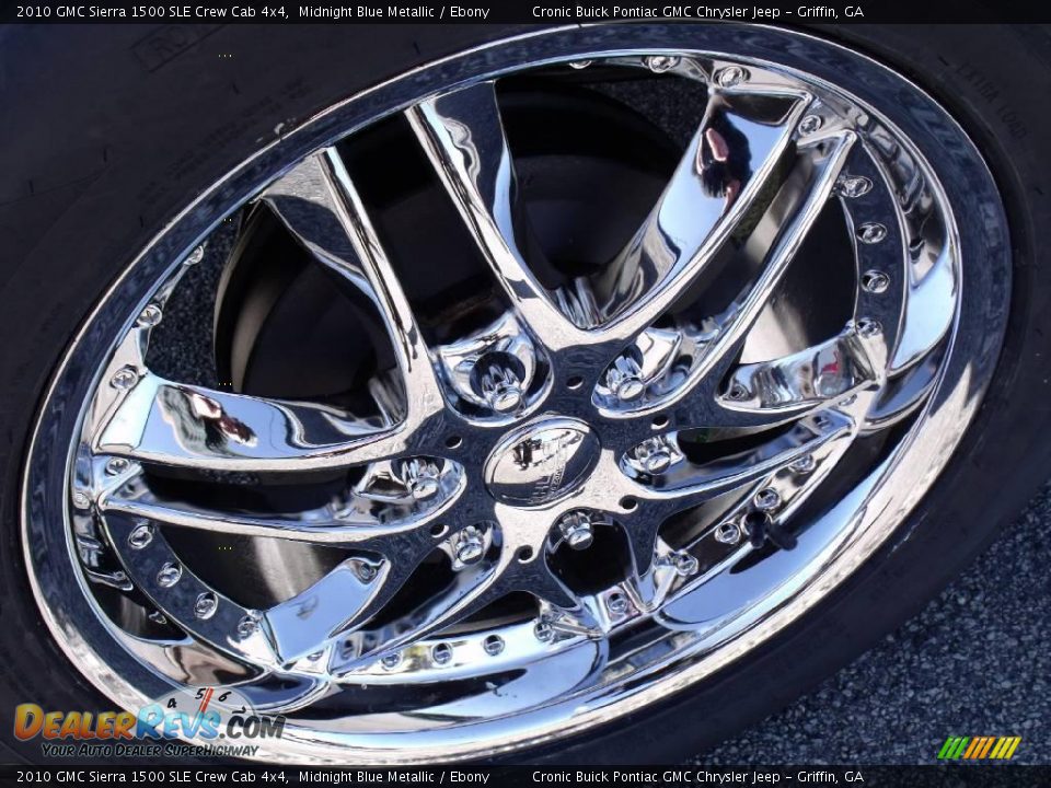 2010 GMC Sierra 1500 SLE Crew Cab 4x4 Midnight Blue Metallic / Ebony Photo #9