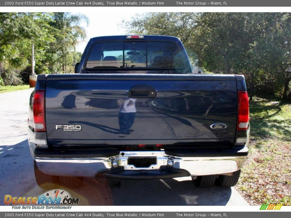 2003 Ford F350 Super Duty Lariat Crew Cab 4x4 Dually True Blue Metallic / Medium Flint Photo #8