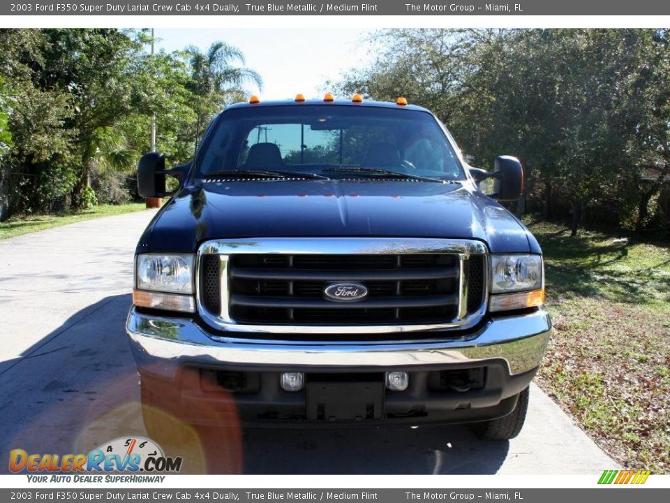 2003 Ford F350 Super Duty Lariat Crew Cab 4x4 Dually True Blue Metallic / Medium Flint Photo #16