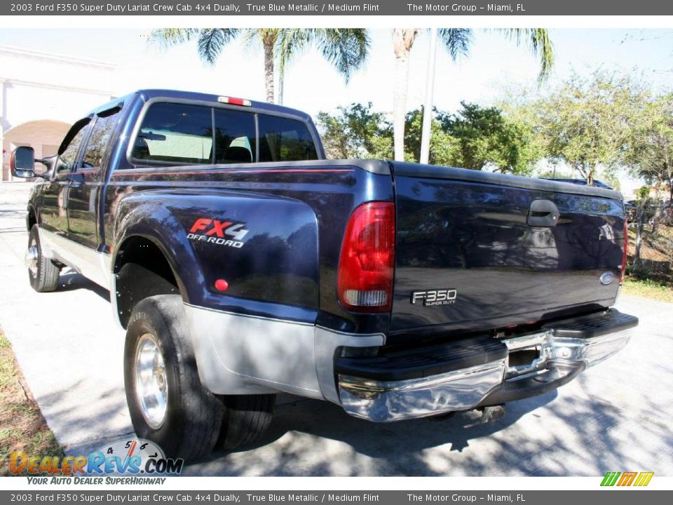 2003 Ford F350 Super Duty Lariat Crew Cab 4x4 Dually True Blue Metallic / Medium Flint Photo #19