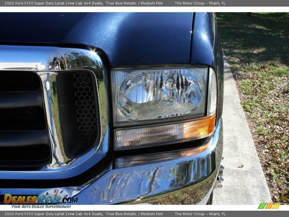 2003 Ford F350 Super Duty Lariat Crew Cab 4x4 Dually True Blue Metallic / Medium Flint Photo #22