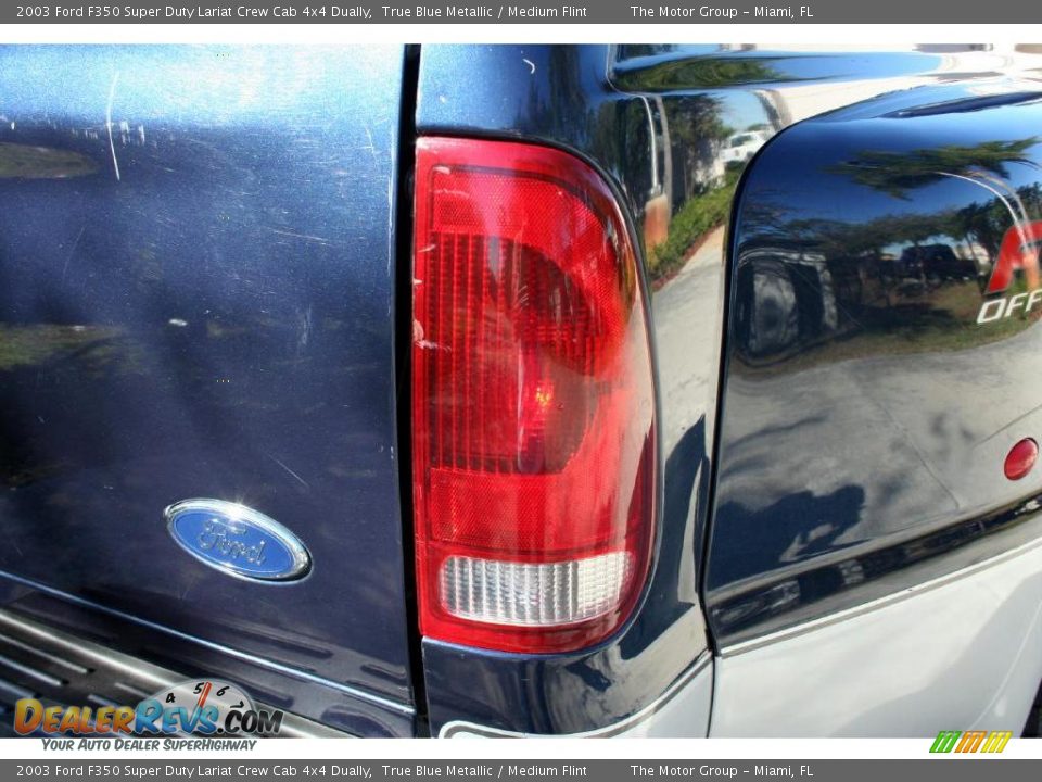 2003 Ford F350 Super Duty Lariat Crew Cab 4x4 Dually True Blue Metallic / Medium Flint Photo #24