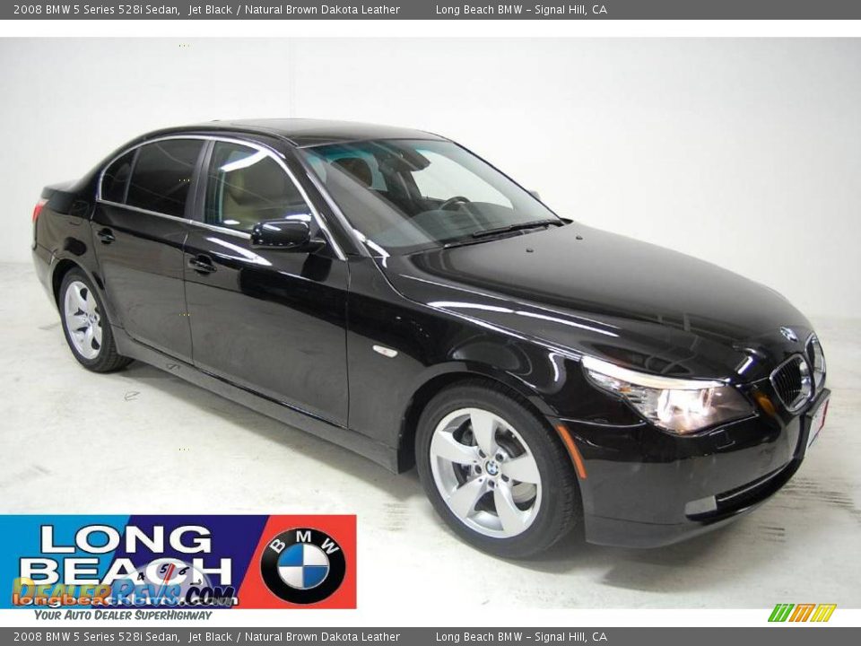 2008 BMW 5 Series 528i Sedan Jet Black / Natural Brown Dakota Leather Photo #1