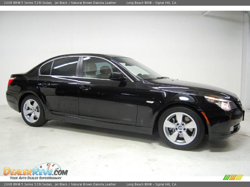 2008 BMW 5 Series 528i Sedan Jet Black / Natural Brown Dakota Leather Photo #2