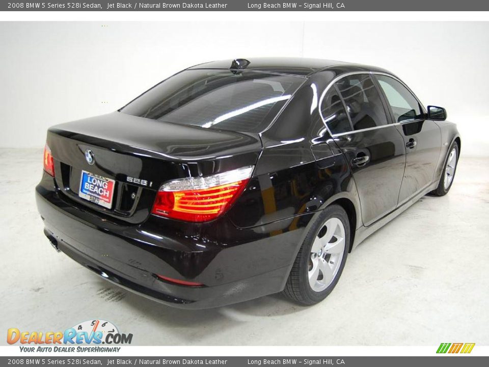 2008 BMW 5 Series 528i Sedan Jet Black / Natural Brown Dakota Leather Photo #6