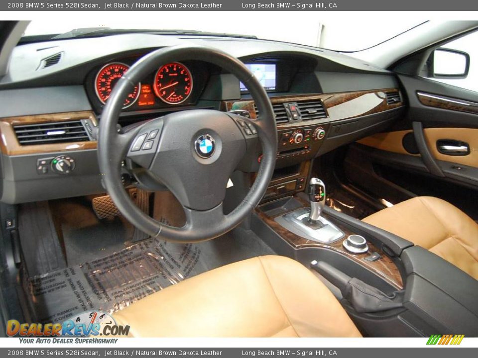 2008 BMW 5 Series 528i Sedan Jet Black / Natural Brown Dakota Leather Photo #19
