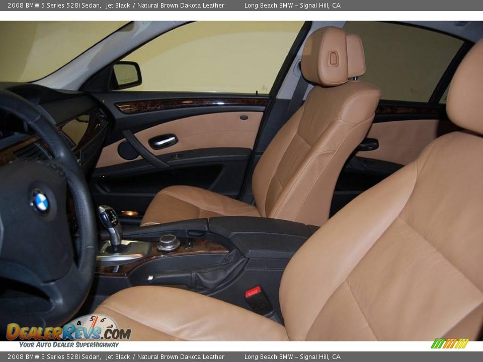 2008 BMW 5 Series 528i Sedan Jet Black / Natural Brown Dakota Leather Photo #20