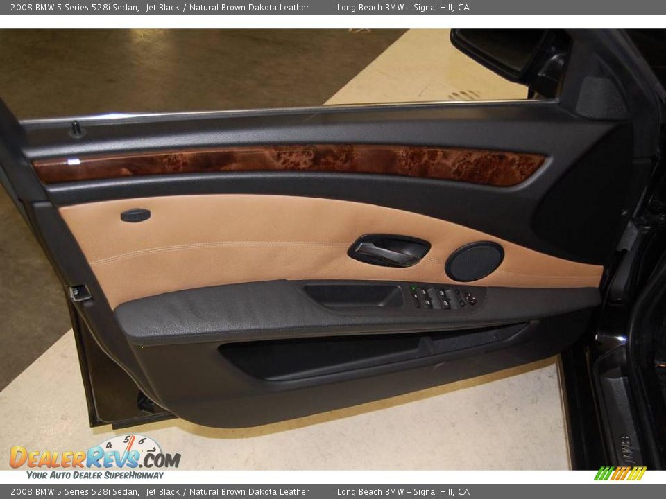 2008 BMW 5 Series 528i Sedan Jet Black / Natural Brown Dakota Leather Photo #24