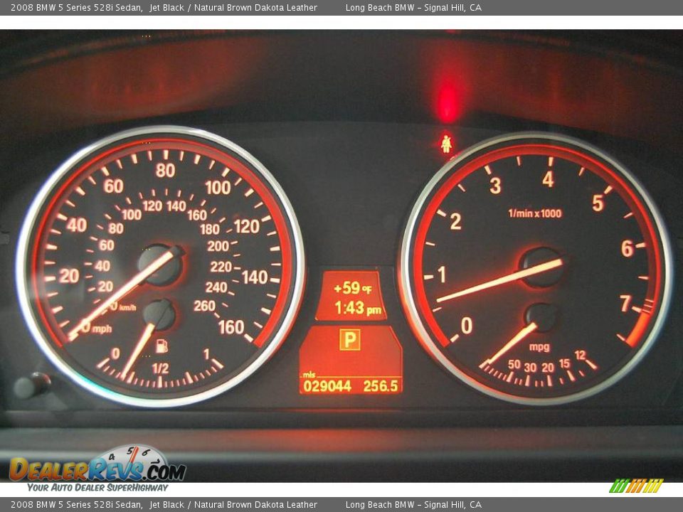 2008 BMW 5 Series 528i Sedan Jet Black / Natural Brown Dakota Leather Photo #33