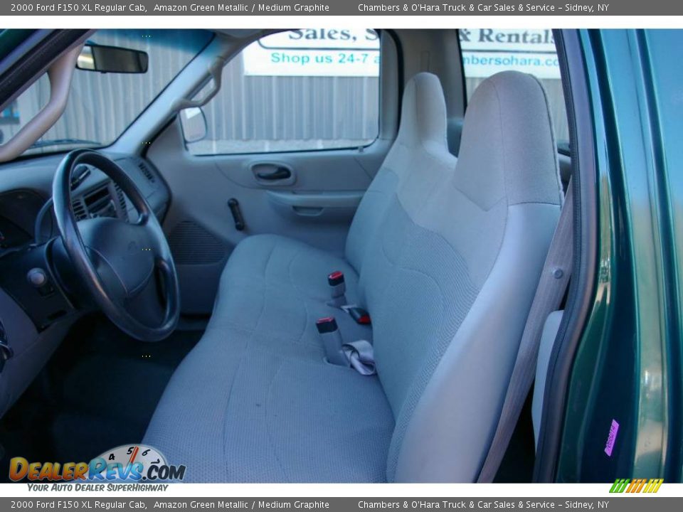 2000 Ford F150 XL Regular Cab Amazon Green Metallic / Medium Graphite Photo #3