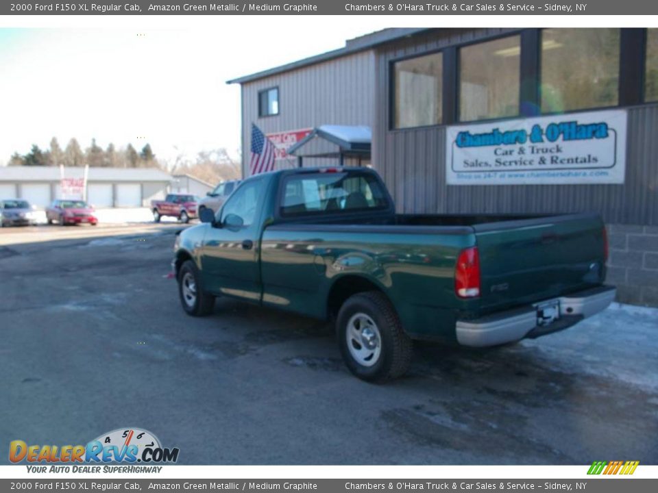 2000 Ford F150 XL Regular Cab Amazon Green Metallic / Medium Graphite Photo #6