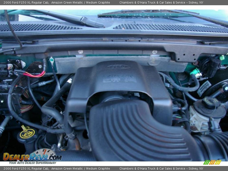 2000 Ford F150 XL Regular Cab Amazon Green Metallic / Medium Graphite Photo #10