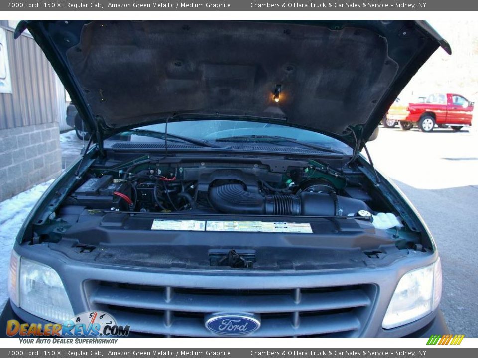 2000 Ford F150 XL Regular Cab Amazon Green Metallic / Medium Graphite Photo #11