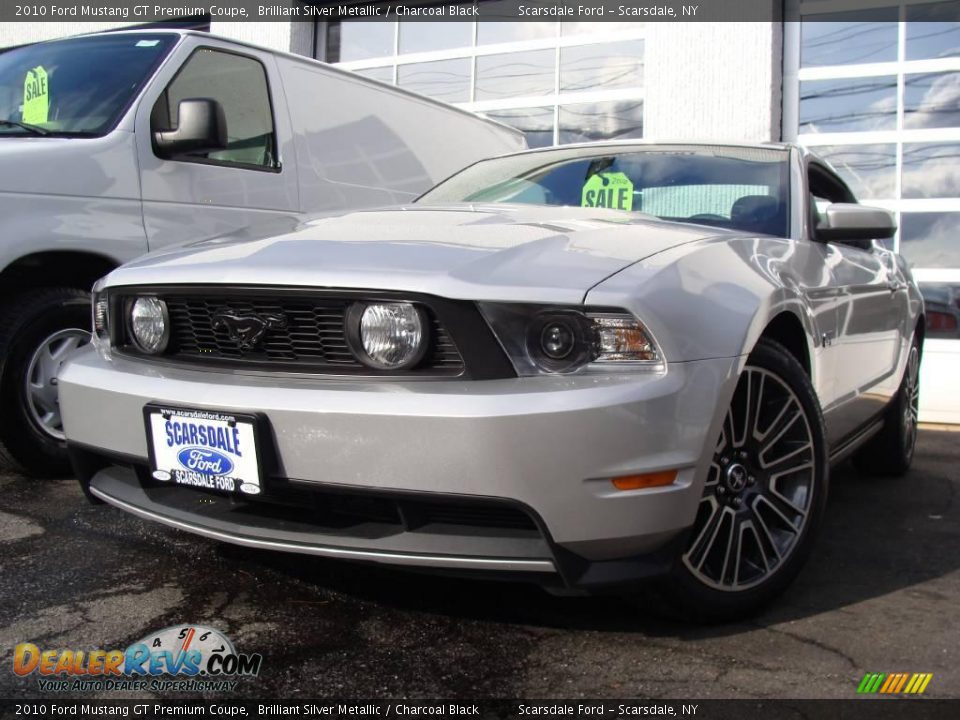 2010 Ford Mustang GT Premium Coupe Brilliant Silver Metallic / Charcoal Black Photo #1