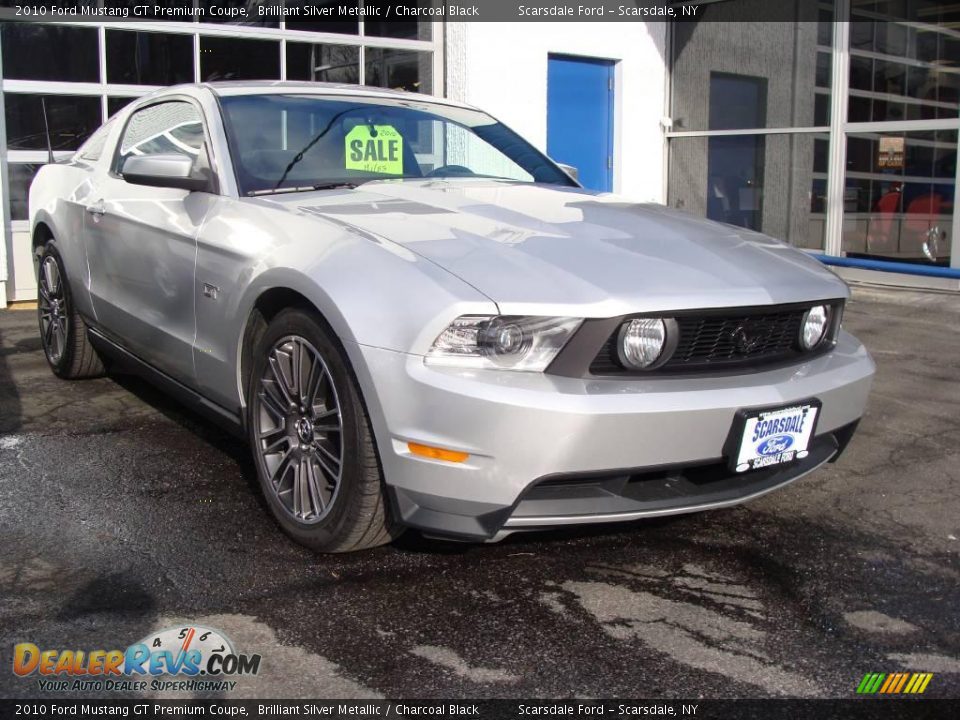 2010 Ford Mustang GT Premium Coupe Brilliant Silver Metallic / Charcoal Black Photo #3