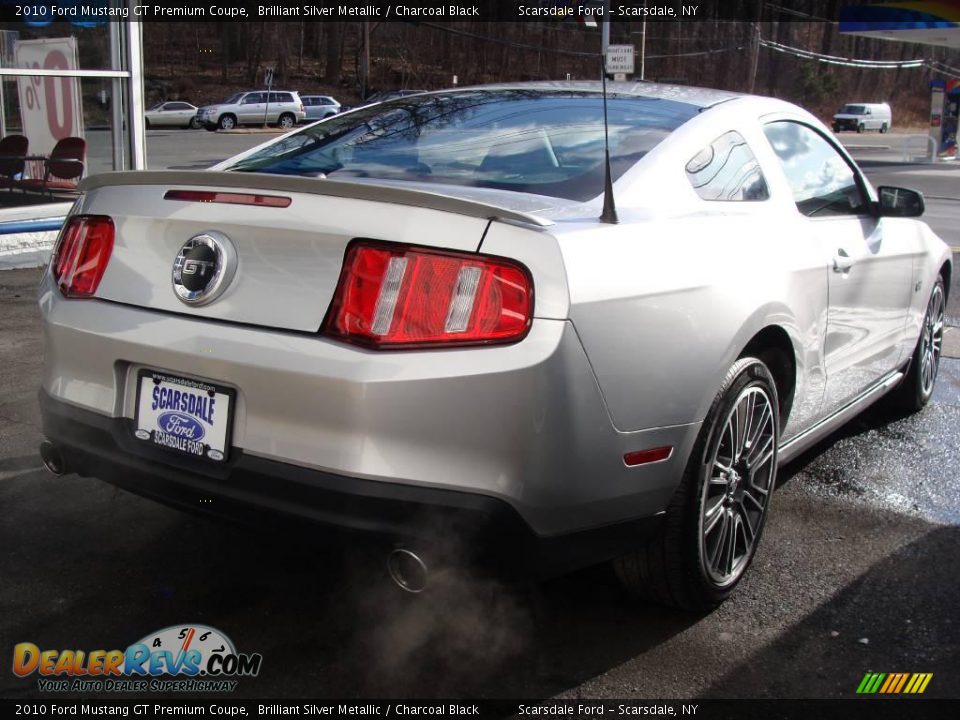 2010 Ford Mustang GT Premium Coupe Brilliant Silver Metallic / Charcoal Black Photo #4