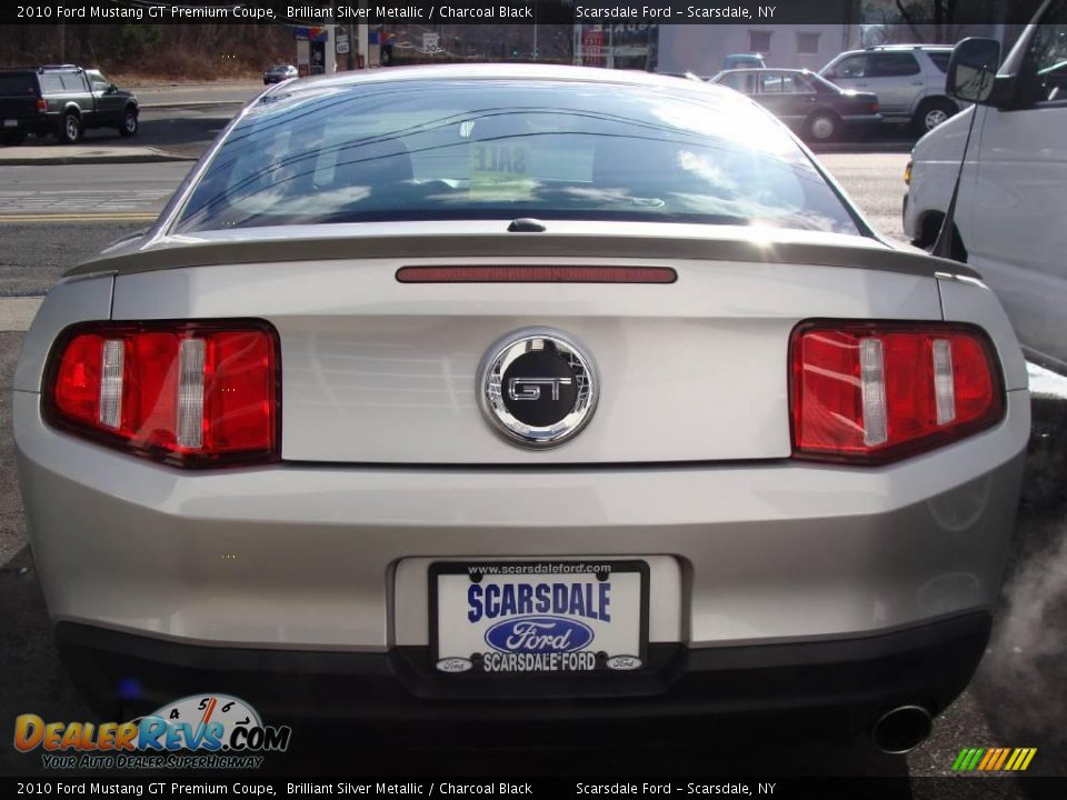 2010 Ford Mustang GT Premium Coupe Brilliant Silver Metallic / Charcoal Black Photo #5