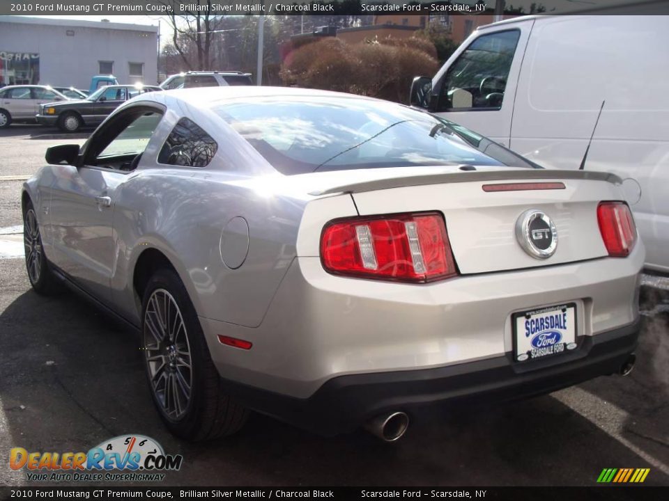 2010 Ford Mustang GT Premium Coupe Brilliant Silver Metallic / Charcoal Black Photo #6