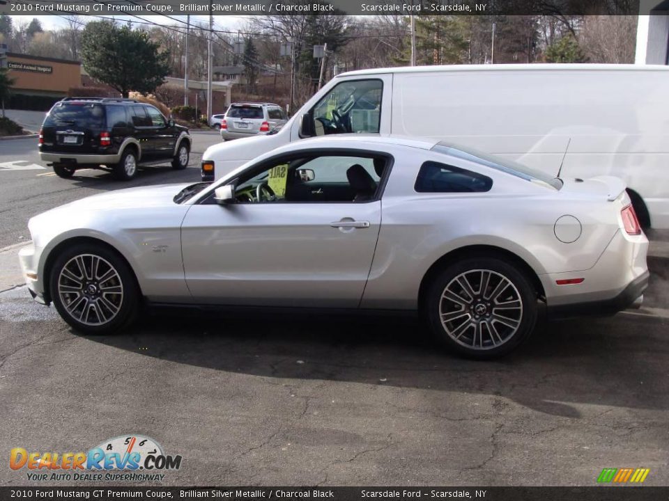 2010 Ford Mustang GT Premium Coupe Brilliant Silver Metallic / Charcoal Black Photo #7