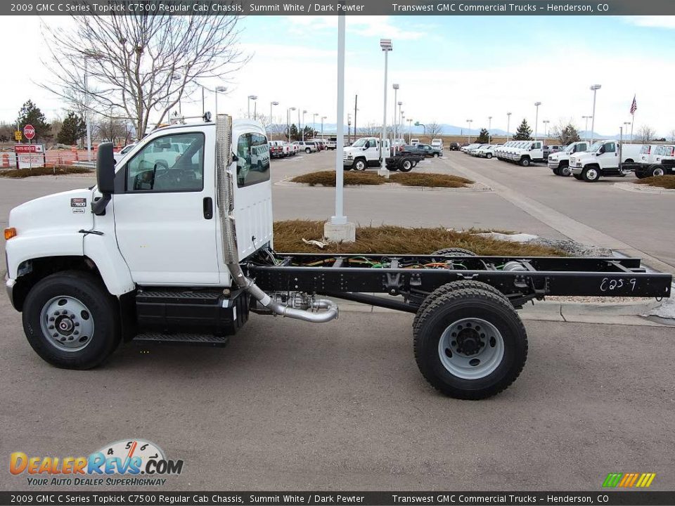 2009 GMC C Series Topkick C7500 Regular Cab Chassis Summit White / Dark Pewter Photo #3