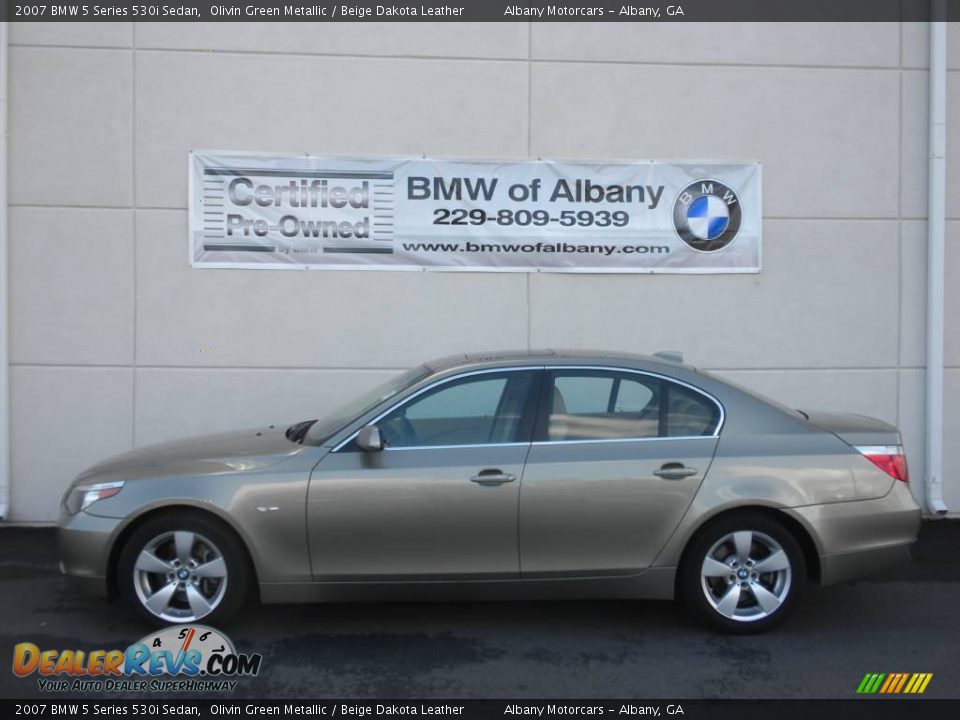 2007 BMW 5 Series 530i Sedan Olivin Green Metallic / Beige Dakota Leather Photo #1