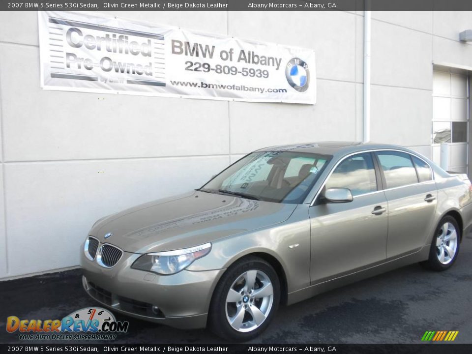2007 BMW 5 Series 530i Sedan Olivin Green Metallic / Beige Dakota Leather Photo #2