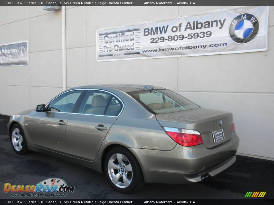 2007 BMW 5 Series 530i Sedan Olivin Green Metallic / Beige Dakota Leather Photo #3