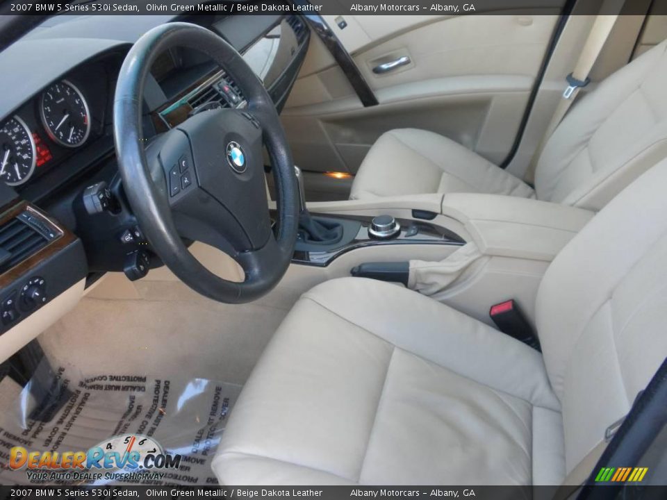 2007 BMW 5 Series 530i Sedan Olivin Green Metallic / Beige Dakota Leather Photo #6