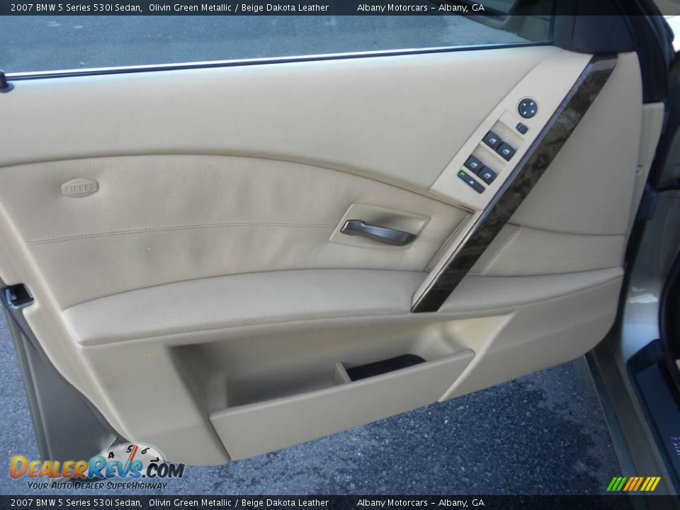 2007 BMW 5 Series 530i Sedan Olivin Green Metallic / Beige Dakota Leather Photo #7