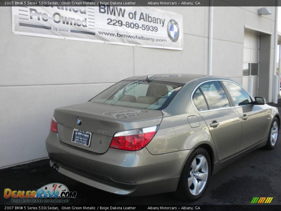 2007 BMW 5 Series 530i Sedan Olivin Green Metallic / Beige Dakota Leather Photo #22
