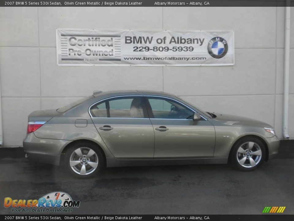 2007 BMW 5 Series 530i Sedan Olivin Green Metallic / Beige Dakota Leather Photo #23